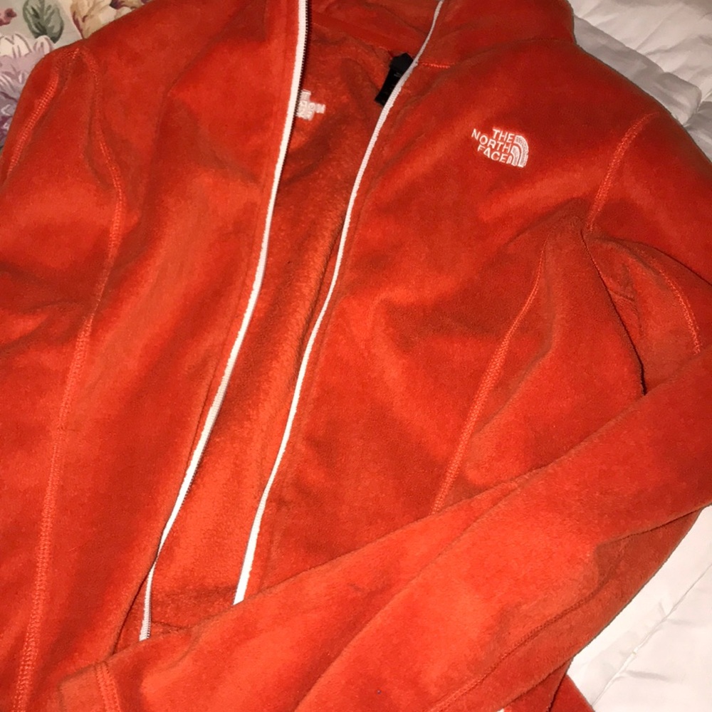 Orange North face jacket